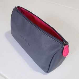 Cosmetics Makeup Bags Gray Pink Womens Girls PU Leather Zipper Pouch Makeup Case